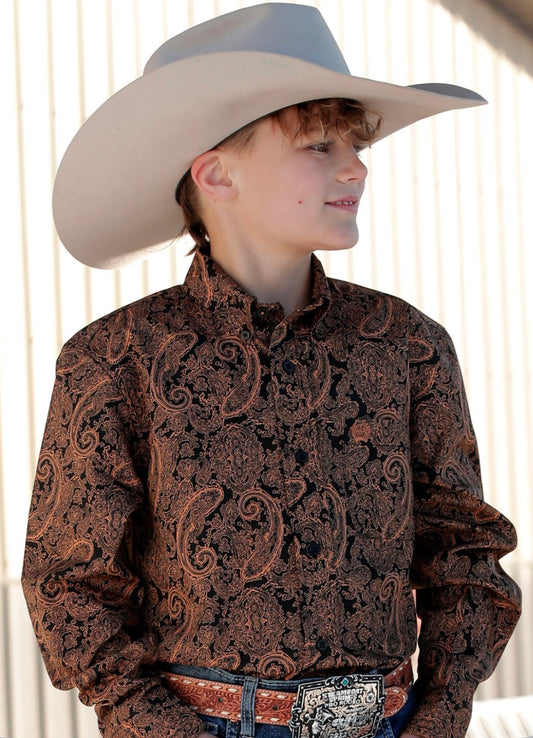 Cinch Boys Tooled Paisley LS