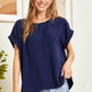 Solid Navy Round Neck Top