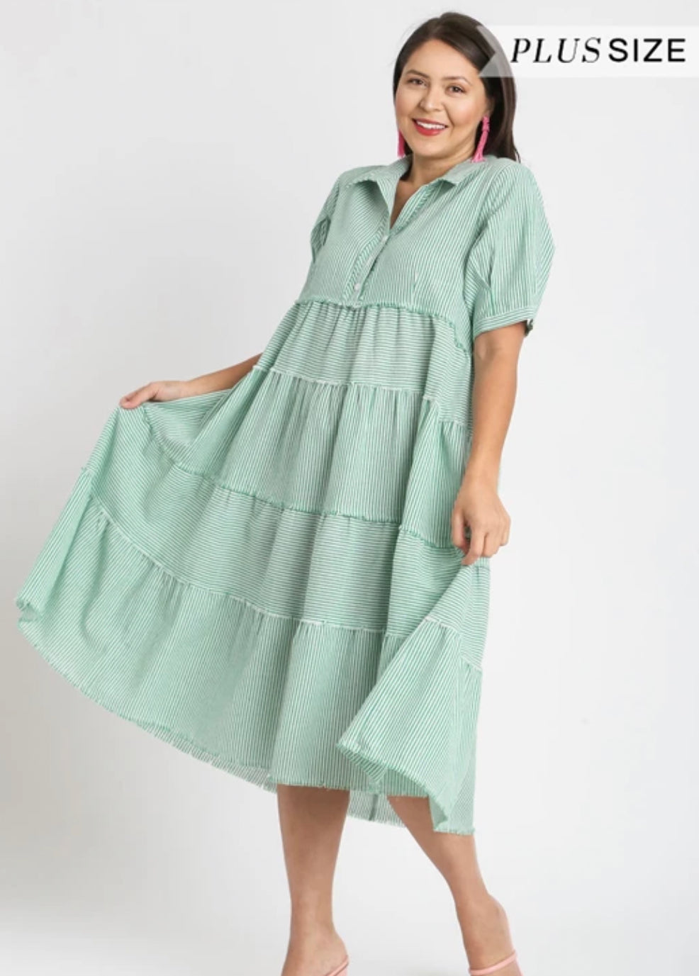 Jade Striped Tier Dress