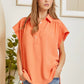 Persimmon Button Down Top