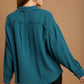 Button Up Teal LS Top