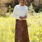 WOMENS BURGUNDY BRIDLE SKIRT