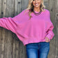 Piper Pink Oversized LS Top