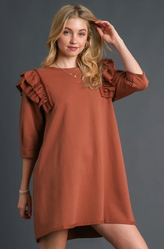 Ruffle Sleeve Dress