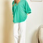 V-Neck Emerald 3/4 sleeve Top