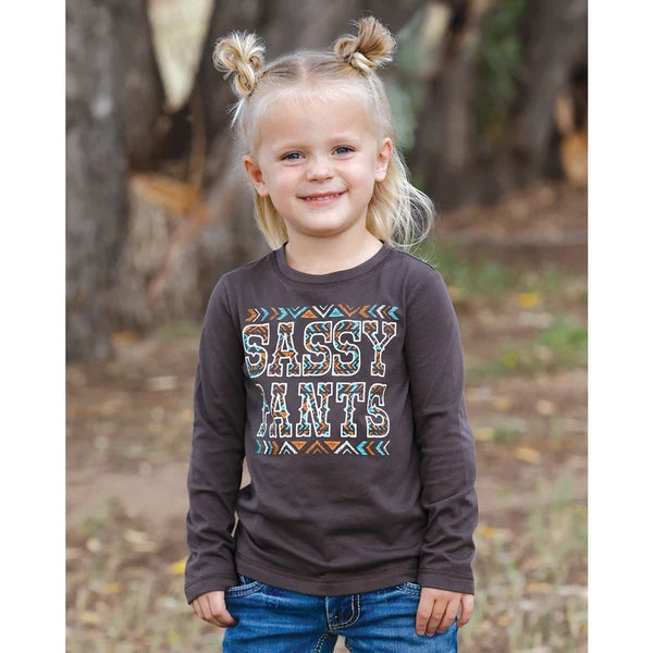 CRUEL GIRL TODDLER/KIDS BROWN LS TEE