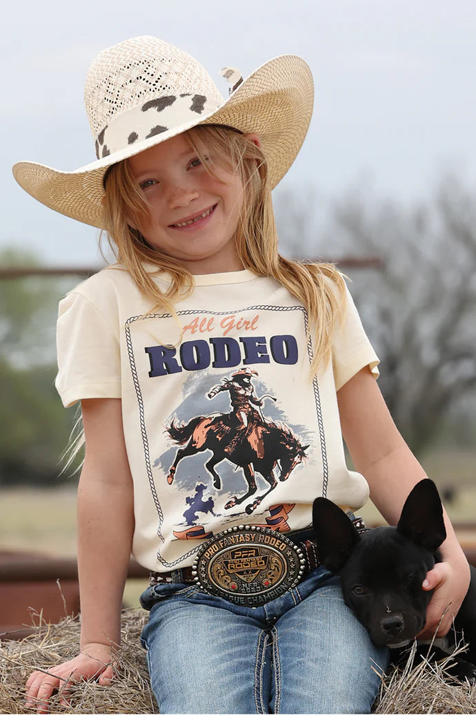 GIRLS SS CREAM TEE