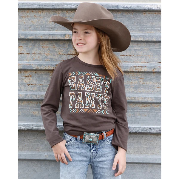 CRUEL GIRL TODDLER/KIDS BROWN LS TEE