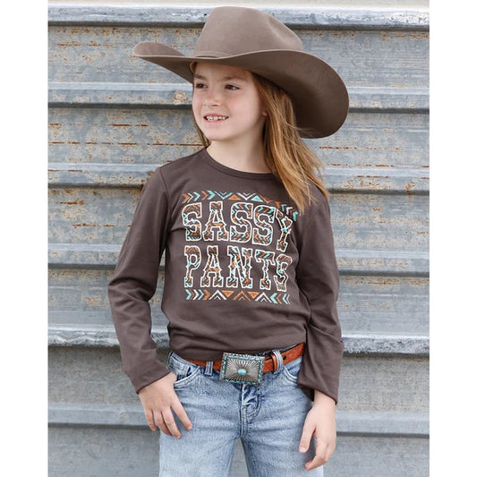 CRUEL GIRL TODDLER/KIDS BROWN LS TEE