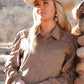 CRUEL GIRL WOMENS BROWN SUEDE LS TOP