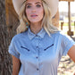 WMS SS LIGHT BLUE SOLID SATIN TOP