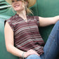 WMNS BROWN SS BLOUSE