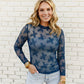 WM LACE NAVY LS TOP