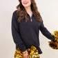 MILEY 1/4 ZIP BLACK PULLOVER
