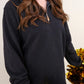 MILEY 1/4 ZIP BLACK PULLOVER