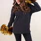 MILEY 1/4 ZIP BLACK PULLOVER
