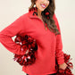 MILEY 1/4 ZIP RED PULLOVER