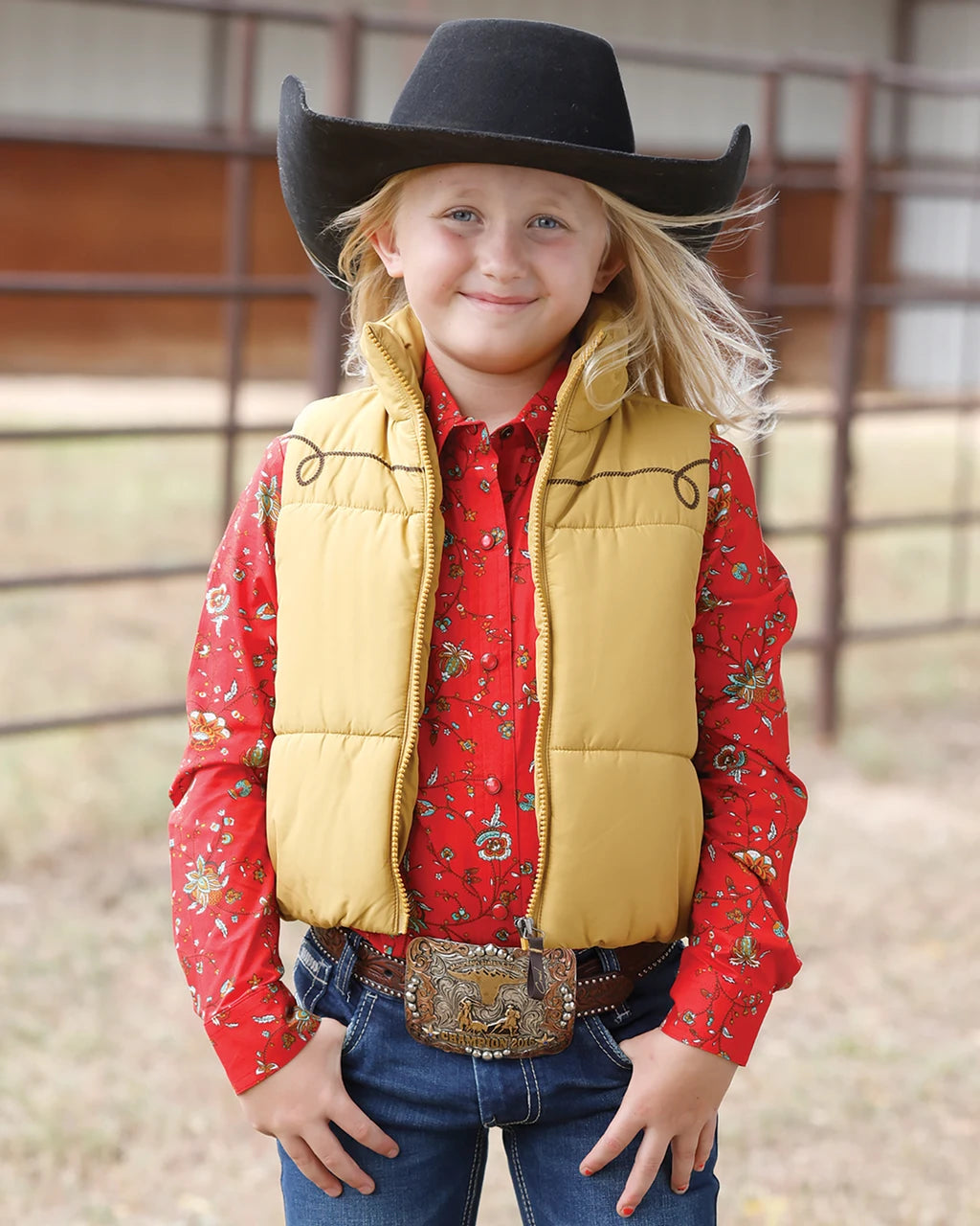 GIRL GOLD PUFF VEST
