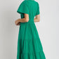 Tiered Jade V-Neck Maxi Dress