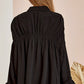 Ruching Black Shoulder LS Top