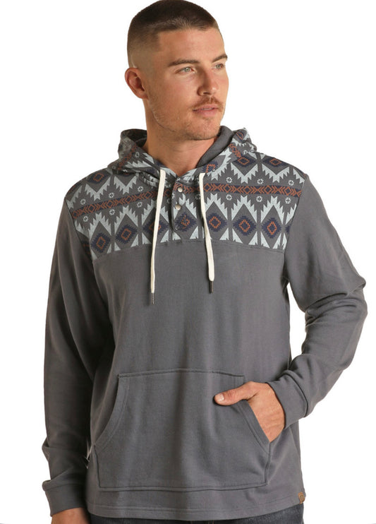 Mns Border Print Hoodie