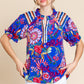 Fiesta Print Button-Up Top