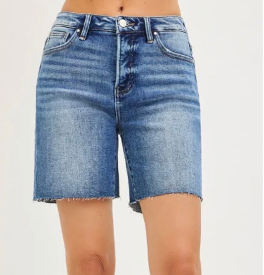 TUMMY CONTROL HI-RISE RAW HEM SHORTS