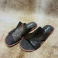 DARK BROWN TOOLED SANDAL