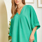 V-Neck Emerald 3/4 sleeve Top