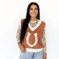 HORSESHOE V NECK SWEATER