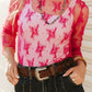 LACE LS HOT PINK TOP