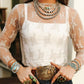LACE LS SILVER TOP