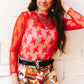LACE LS RED TOP