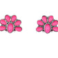 Half Flower Pink Post Earring