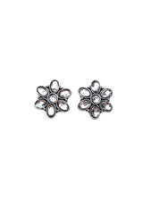 .75" Rhinestone Flower Stud Earring