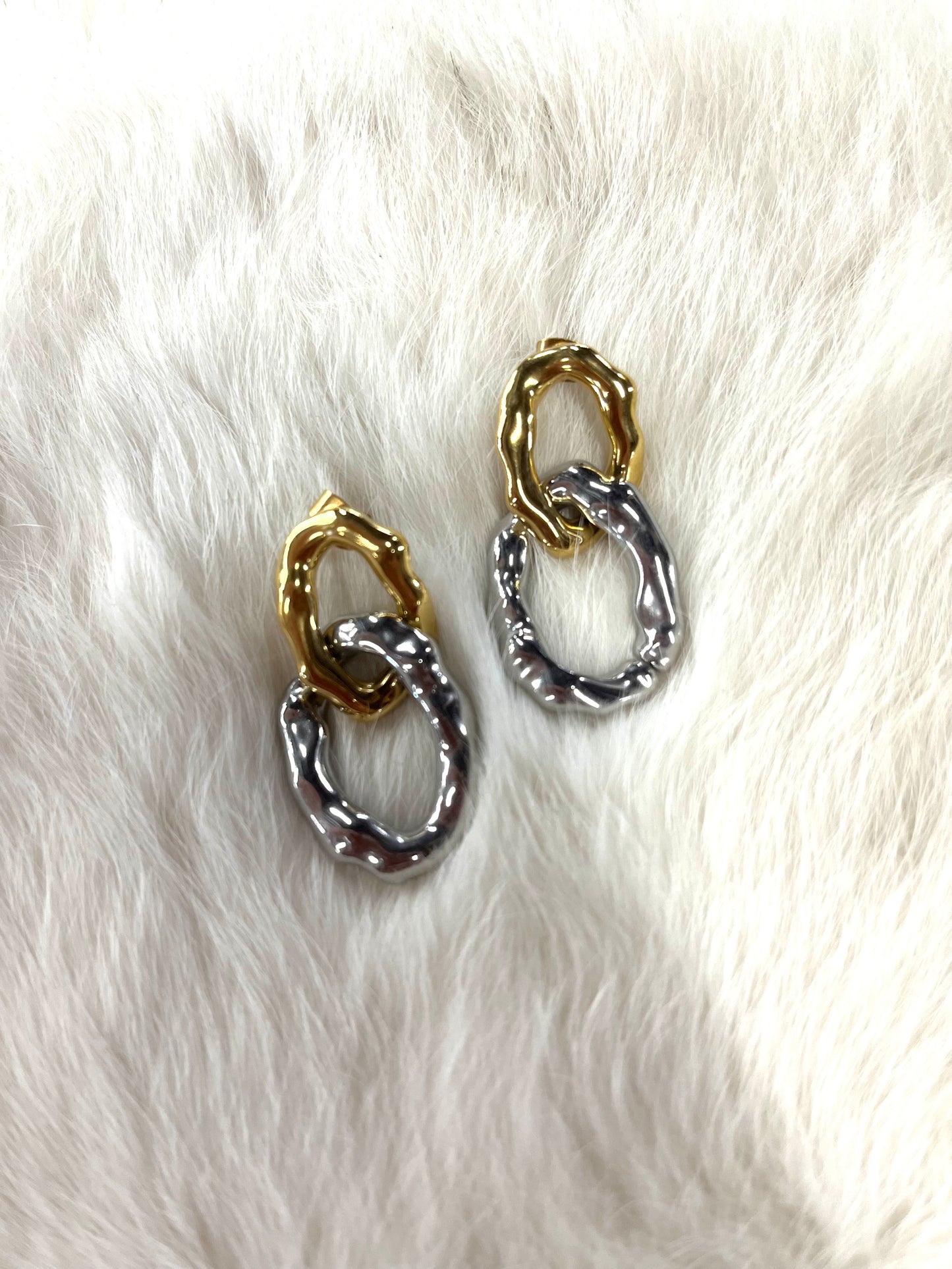 Gold and Silver Chain Earrings