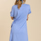 Side Tie Misty Blue Dress