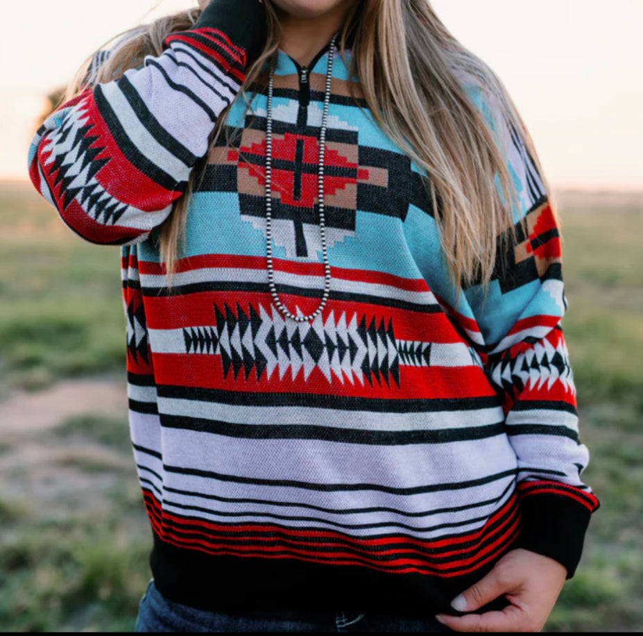 2 Fly The Carson Aztec 1/4 Zip