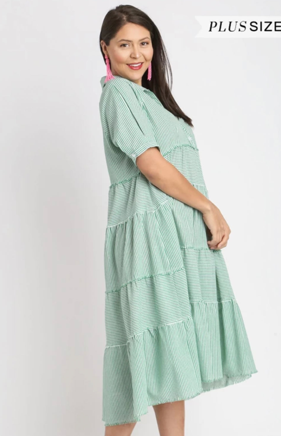 Jade Striped Tier Dress