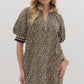 CHEETAH 1/4 ZIP DRESS