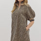 CHEETAH 1/4 ZIP DRESS
