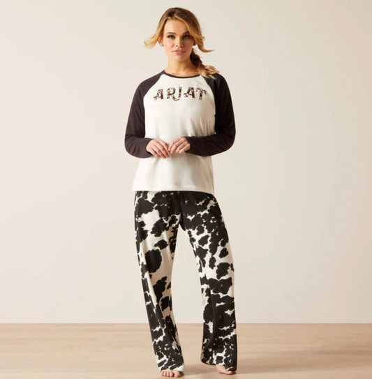 Ariat Wmns Cowprint LS Pajama Set