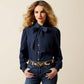 WM PUFF BOW DENIM LS SHIRT