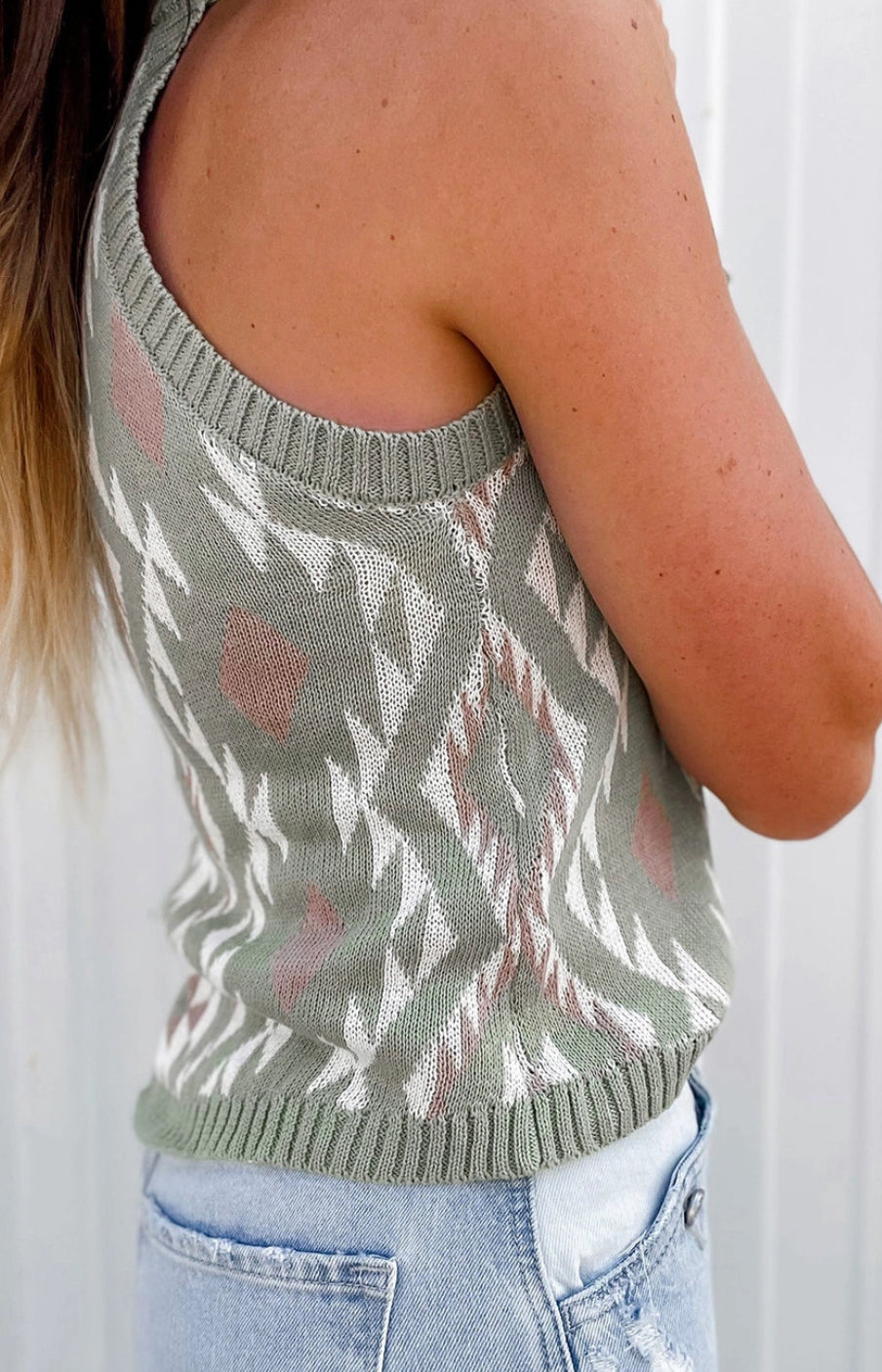 Tribal Knit Sweater Tank