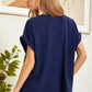 Solid Navy Round Neck Top