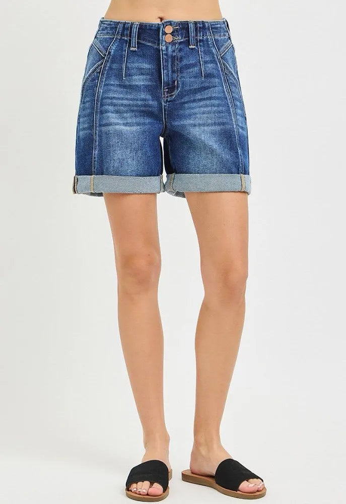 HI-RISE SEAM ROLL SHORTS