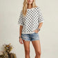 POLKA DOT KNIT WHITE/BLACK TOP