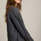 Button Up Blue Ash LS Top