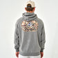FLEECE HOODIE DUCKS FLYING IN DARK HEATHER GRAY