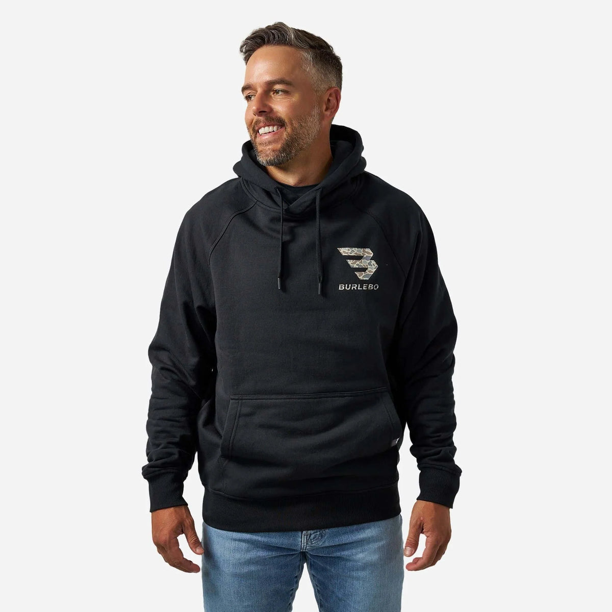 FLEECE HOODIE FLYING B LOGO BLACK